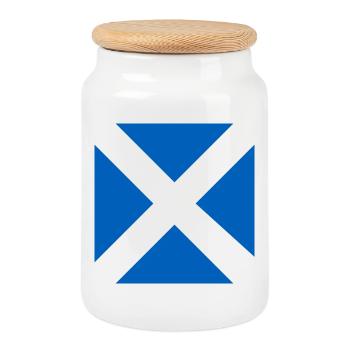 Zeig deine Farben – Schottland - Keksdose mit Holzdeckel - Weiß - Vorne