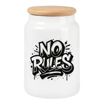 Design de graffiti sans règles - Boîte à biscuits avec couvercle en bois - blanc - Devant