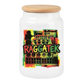 Système de son Raggatek Session - Boîte à biscuits avec couvercle en bois - blanc - Devant