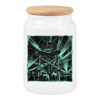 Electro Rave Party Festival - Boîte à biscuits avec couvercle en bois - blanc - Devant