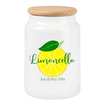 Limoncello La Dolce Vita  - Keksdose mit Holzdeckel - Weiß - Vorne