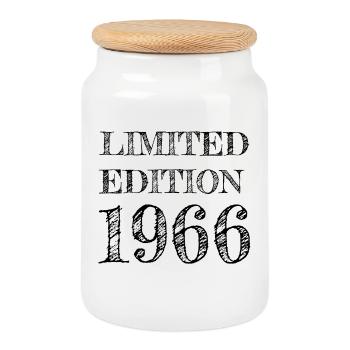 1966 Geburtsjahr - Keksdose mit Holzdeckel - Weiß - Vorne