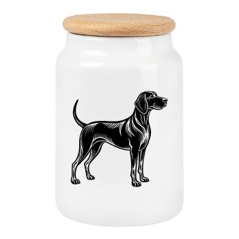 Coonhound Dog - Keksdose mit Holzdeckel - Weiß - Vorne