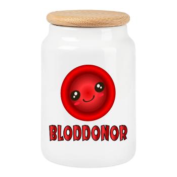 Blood donor - Cookie Jar with Wooden Lid - white - Front