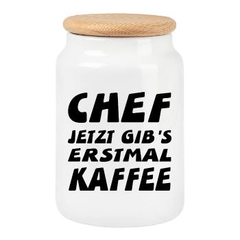Chef - Keksdose mit Holzdeckel - Weiß - Vorne