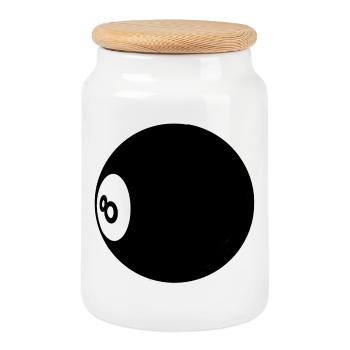 Billard Billard Billard Numéro 8 - Illustration - Boîte à biscuits avec couvercle en bois - blanc - Devant