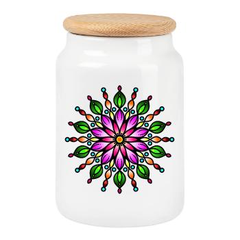 Tropical Rainbow Star - Keksdose mit Holzdeckel - Weiß - Vorne