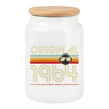 Original 1964 Edition Retro - Boîte à biscuits avec couvercle en bois - blanc - Devant