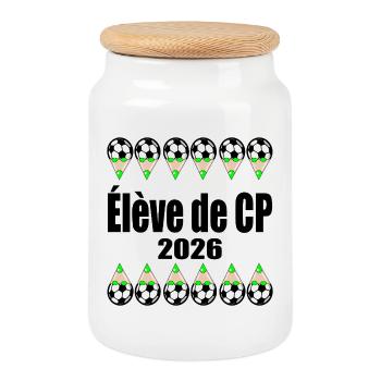 Cours préparatoire 2026 - Boîte à biscuits avec couvercle en bois - blanc - Devant
