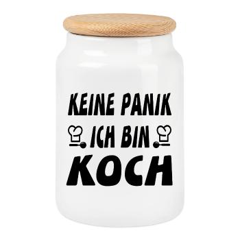 Koch - Keksdose mit Holzdeckel - Weiß - Vorne