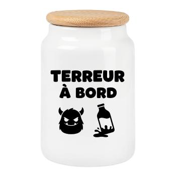 Terreur à bord - Boîte à biscuits avec couvercle en bois - blanc - Devant