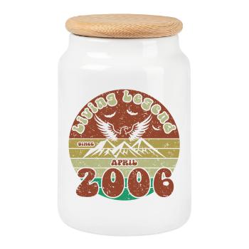 20th Birthday Living Legend since VIN 04/2006 - Cookie Jar with Wooden Lid - white - Front