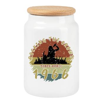 60th Birthday Rocking the crowd SNG 04/1966 - Cookie Jar with Wooden Lid - white - Front
