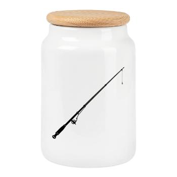 Angelrute - Keksdose mit Holzdeckel - Weiß - Vorne
