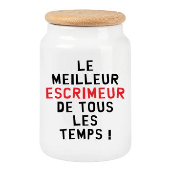Meilleur Escrimeur de Tous les Temps Cadeau - Boîte à biscuits avec couvercle en bois - blanc - Devant