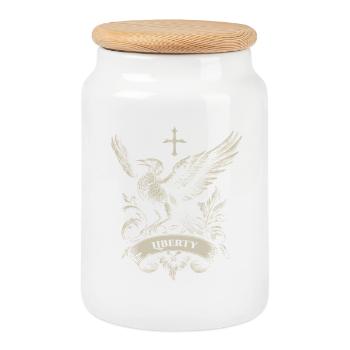 Liberty Adler Emblem Vintage - Keksdose mit Holzdeckel - Weiß - Vorne