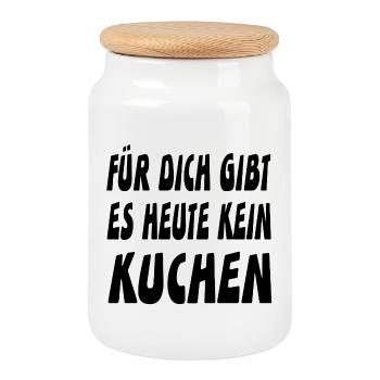 Kuchen - Keksdose mit Holzdeckel - Weiß - Vorne