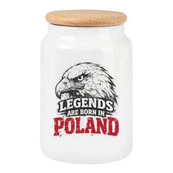 Légende polonaise : Aigle blanc – Orgueil & Tradition - Boîte à biscuits avec couvercle en bois - blanc - Devant