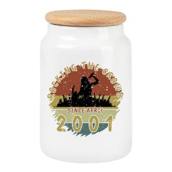 25e anniversaire Faire vibrer la foule SNG 04/2001 - Boîte à biscuits avec couvercle en bois - blanc - Devant