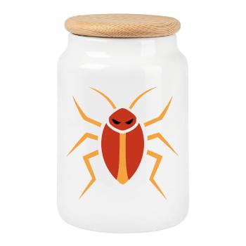 Kacarlake, Insect - Cookie Jar with Wooden Lid - white - Front