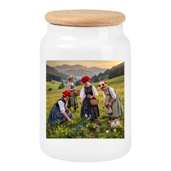 Schwarzwald-Idylle im Blütenmeer 8.0 - Keksdose mit Holzdeckel - Weiß - Vorne