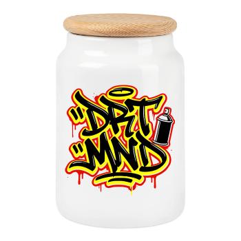 DRTMND Street Art, T-shirt Dortmund Ruhrpott, sweat à capuche - Boîte à biscuits avec couvercle en bois - blanc - Devant