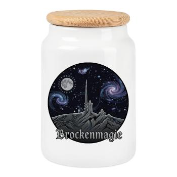 Brockenmagie – Mystischer Harz & Galaxie - Keksdose mit Holzdeckel - Weiß - Vorne