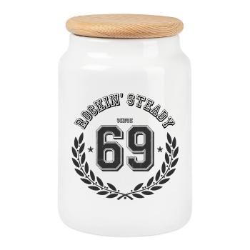 Vintage 69 Rockin' Steady since 69 - Keksdose mit Holzdeckel - Weiß - Vorne
