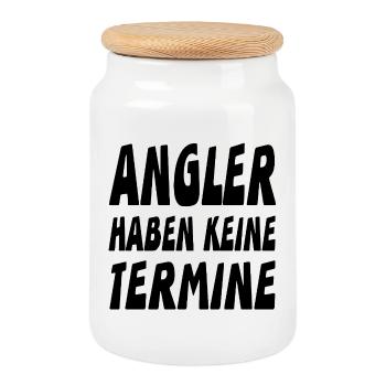 Angler - Keksdose mit Holzdeckel - Weiß - Vorne