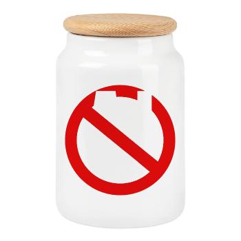 Anti-KI Anti-Maschinelles Lernen sagt Nein zu KI Stoppt KI - Keksdose mit Holzdeckel - Weiß - Vorne