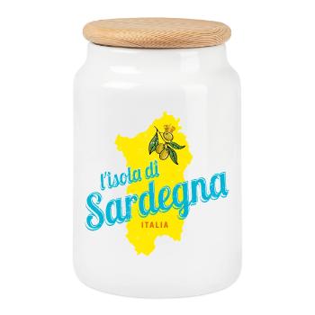 Sardinien Olive Italien Insel Vintage Souvenir - Keksdose mit Holzdeckel - Weiß - Vorne