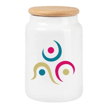 yoga-design_9 - Keksdose mit Holzdeckel - Weiß - Vorne
