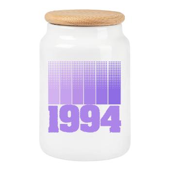 Jahrgang 1994 - Keksdose mit Holzdeckel - Weiß - Vorne