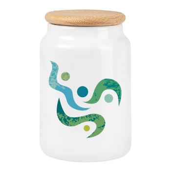 yoga-design_33 - Keksdose mit Holzdeckel - Weiß - Vorne