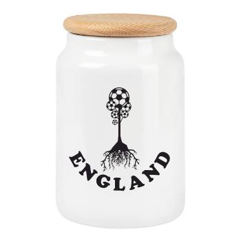 England Soccer - Keksdose mit Holzdeckel - Weiß - Vorne