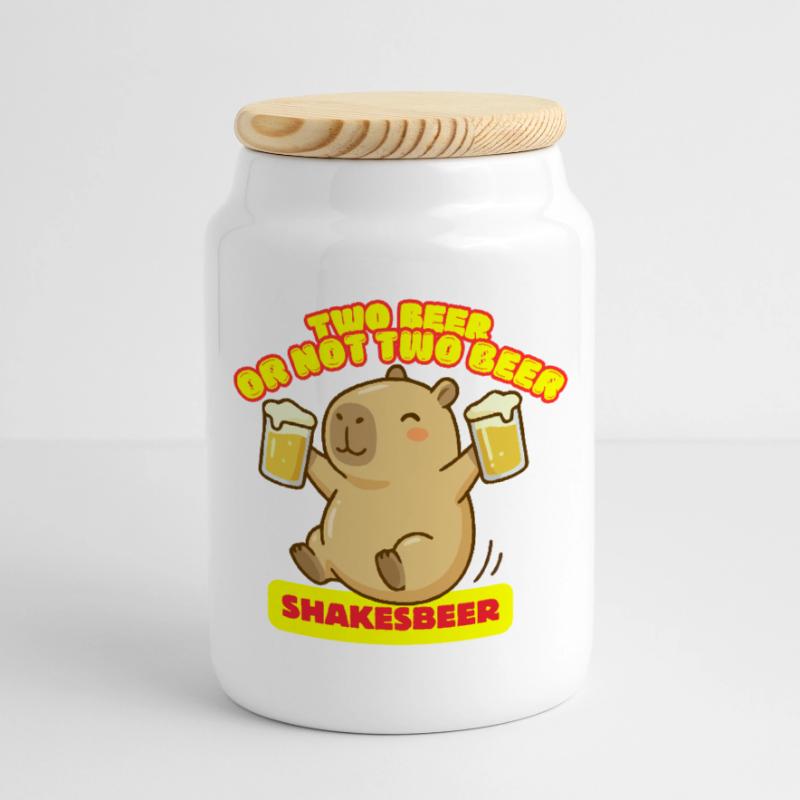 Zwei Bier oder nicht zwei Bier – Shakesbeer – Capybara Keksdose mit Holzdeckel