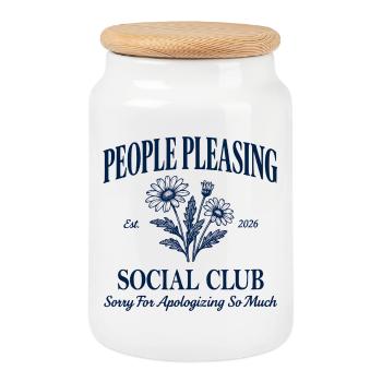 People Pleasing Social Club – Sorry for... - Cookie Jar with Wooden Lid - white - Front
