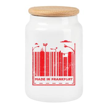 Made in Frankfurt - Cookie Jar with Wooden Lid - white - Front
