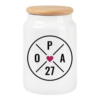 Opa 2027 - Keksdose mit Holzdeckel - Weiß - Vorne