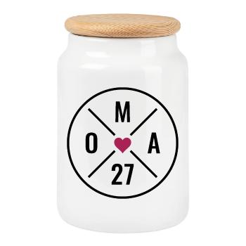 Grandma 2027 - Cookie Jar with Wooden Lid - white - Front