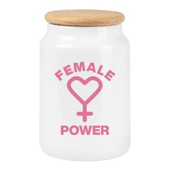 GIRL POWER – HEART OF STRENGTH! ♀ GIRLS SISTERS - Keksdose mit Holzdeckel - Weiß - Vorne