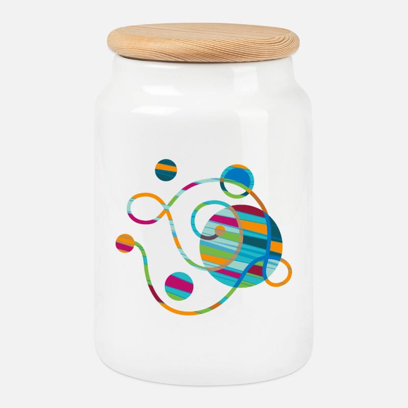 Yoga design_53 - Boîte à biscuits avec couvercle en bois - blanc