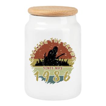 40e anniversaire Faire vibrer la foule GIT 05/1986 - Boîte à biscuits avec couvercle en bois - blanc - Devant