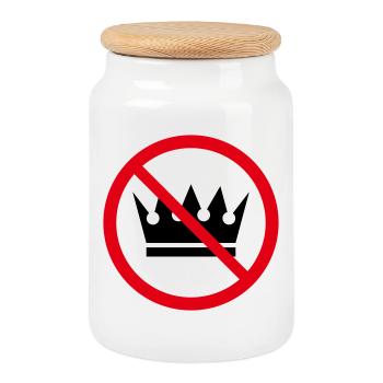 Keine Könige! (Protestschild / POS 2C) - Keksdose mit Holzdeckel - Weiß - Vorne
