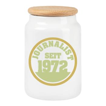 1972 - Boîte à biscuits avec couvercle en bois - blanc - Devant