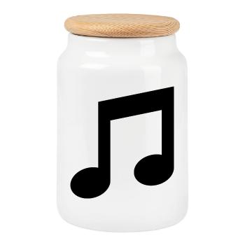 Music tee - Cookie Jar with Wooden Lid - white - Front