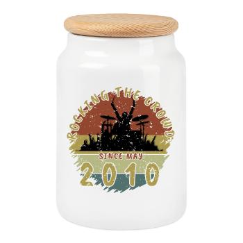 16th Birthday Rocking the crowd DRM 05/2010 - Cookie Jar with Wooden Lid - white - Front