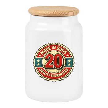 Insigne anniversaire vintage 2006 20 - Boîte à biscuits avec couvercle en bois - blanc - Devant