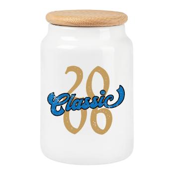 2006 Vintage - Keksdose mit Holzdeckel - Weiß - Vorne