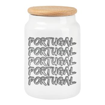 Portugal als Tauchen - Keksdose mit Holzdeckel - Weiß - Vorne